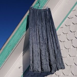 90s Saddle‎ Ridge crinkle pleated shimmery green western maxi skirt